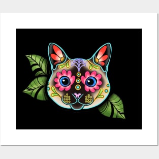 Siamese Cat - Day of the Dead Sugar Skull Kitty Posters and Art